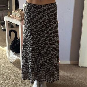 navy blue floral maxi skirt